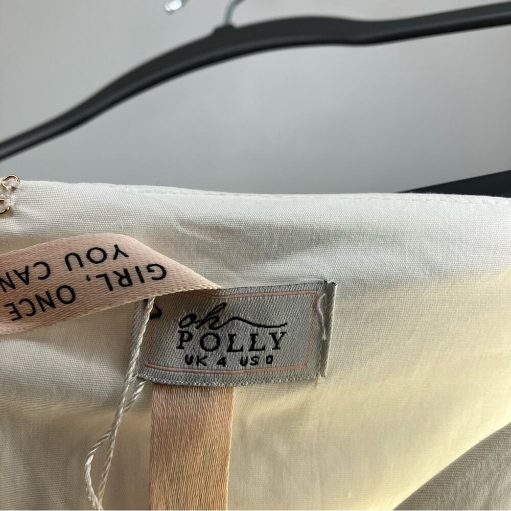 NWT OH POLLY Corset Long Sleeve Mini Dress Hook Eye Underwire White 0 - Picture 4 of 6